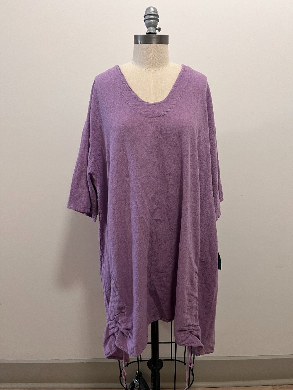 OH MY GAUZE! Purple Cotton Half Sleeve Tunic Top